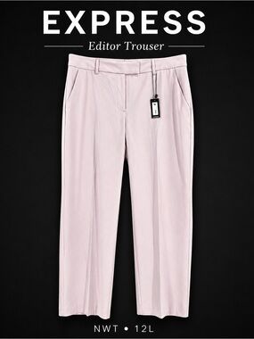 Express Editor Relaxed Trouser 12L Blush Pink NWT Mid Rise Work Pant
